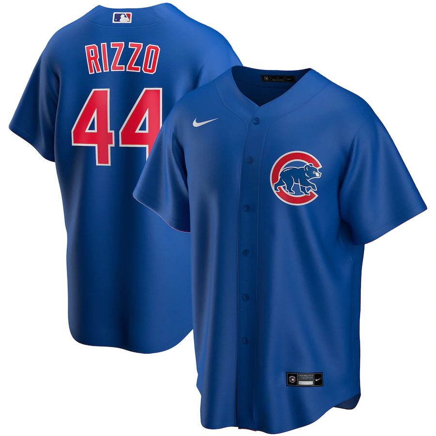 Mens Chicago Cubs #44 Anthony Rizzo Nike Royal Alternate Replica Player Name MLB Jerseys